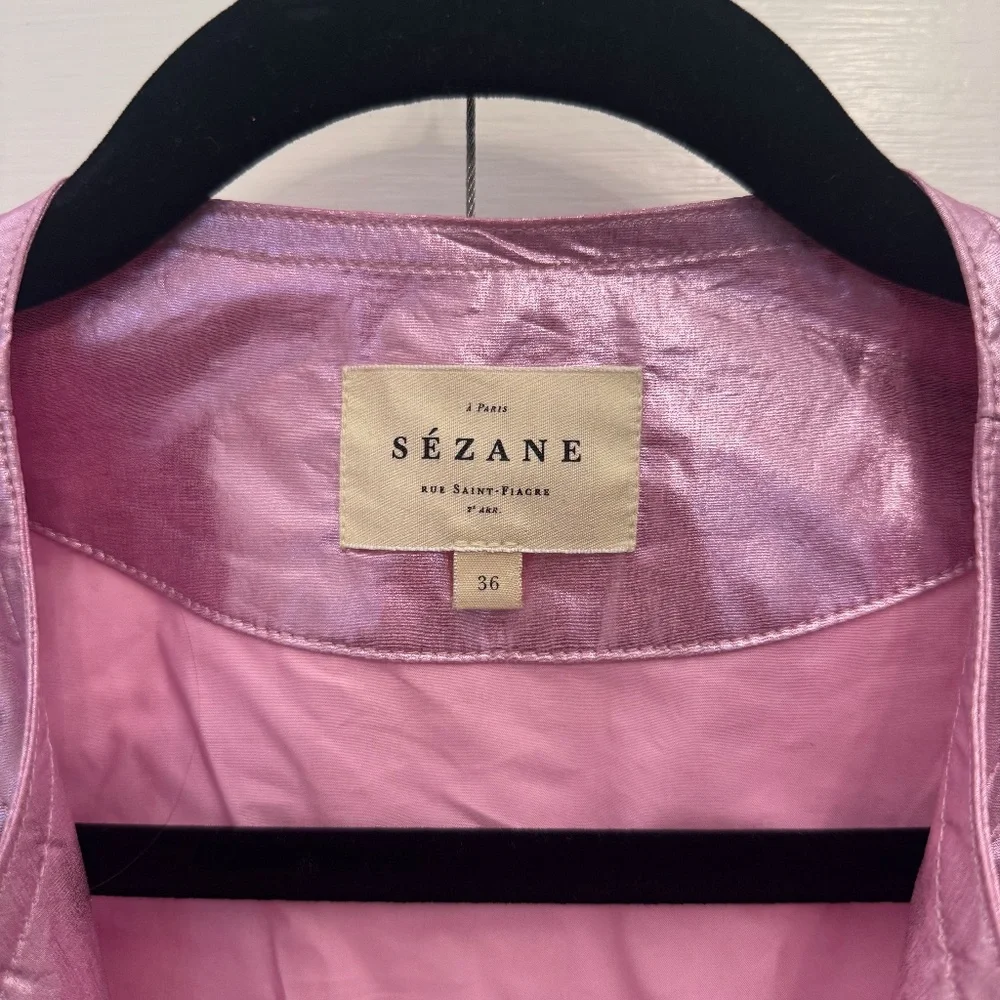 Sezane Alby Shirt Pink Size 4 - Picture 4 of 5